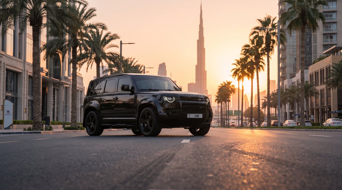 Land Rover Defender، لون أسود